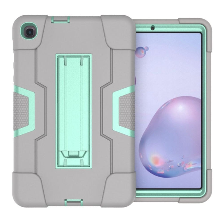 For Samsung Galaxy Tab A 8.4 (2020) T307 Contrast Color Robot Shockproof Silicon + PC Protective Case with Holder