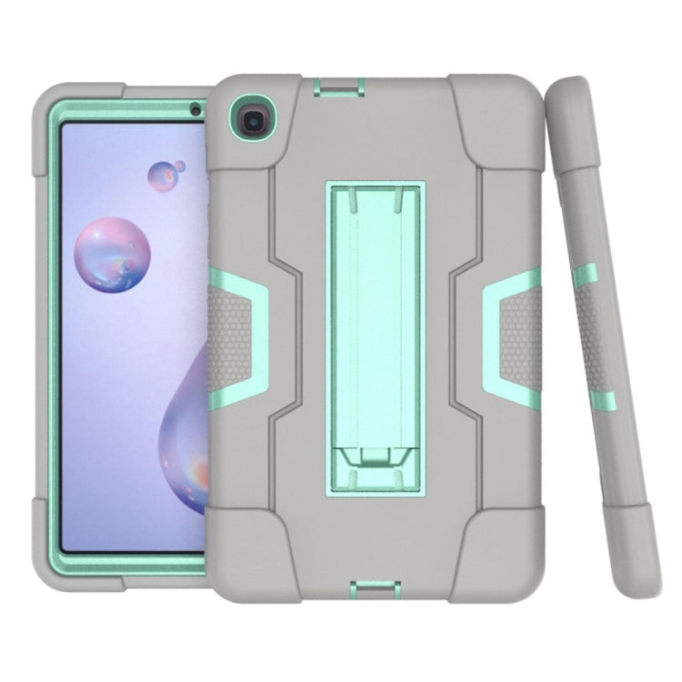 For Samsung Galaxy Tab A 8.4 (2020) T307 Contrast Color Robot Shockproof Silicon + PC Protective Case with Holder