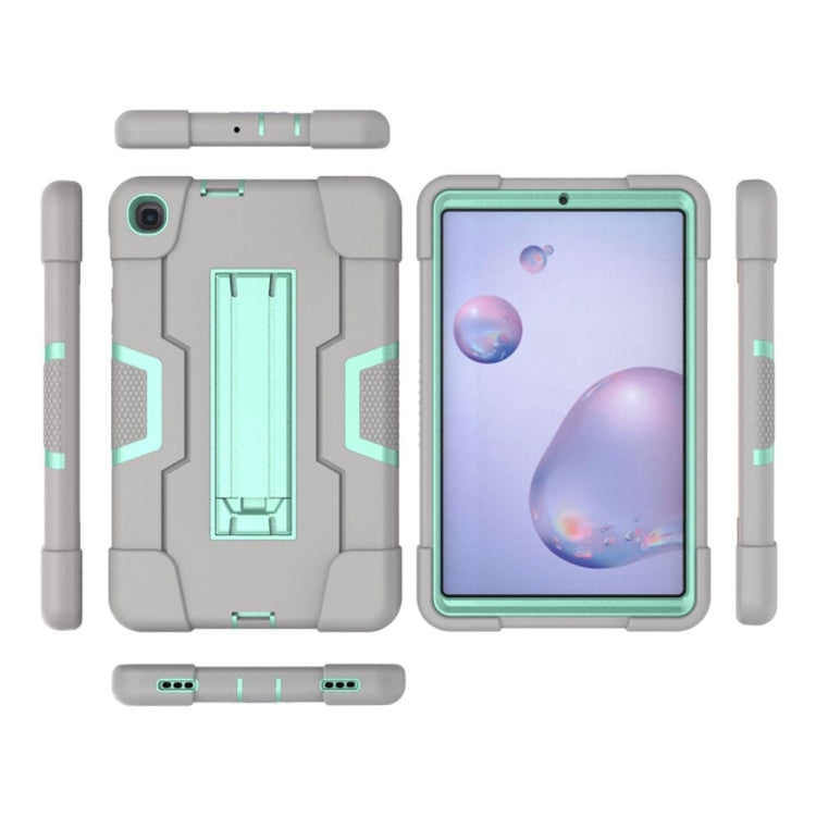 For Samsung Galaxy Tab A 8.4 (2020) T307 Contrast Color Robot Shockproof Silicon + PC Protective Case with Holder
