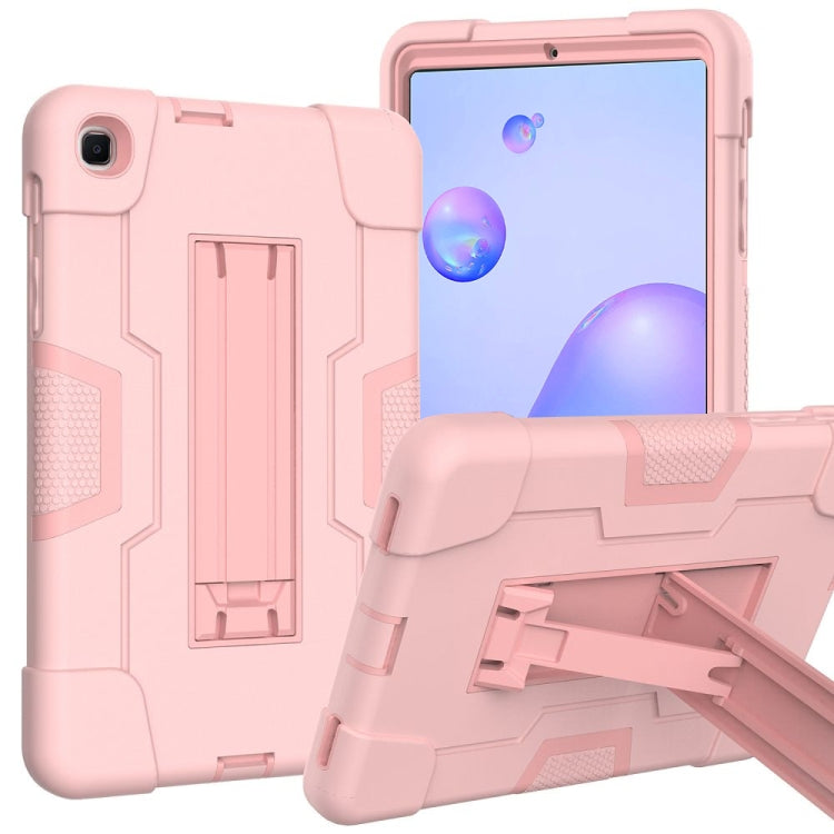 For Samsung Galaxy Tab A 8.4 (2020) T307 Contrast Color Robot Shockproof Silicon + PC Protective Case with Holder