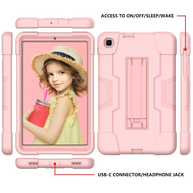 For Samsung Galaxy Tab A 8.4 (2020) T307 Contrast Color Robot Shockproof Silicon + PC Protective Case with Holder