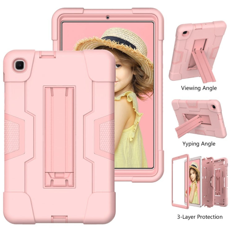 For Samsung Galaxy Tab A 8.4 (2020) T307 Contrast Color Robot Shockproof Silicon + PC Protective Case with Holder