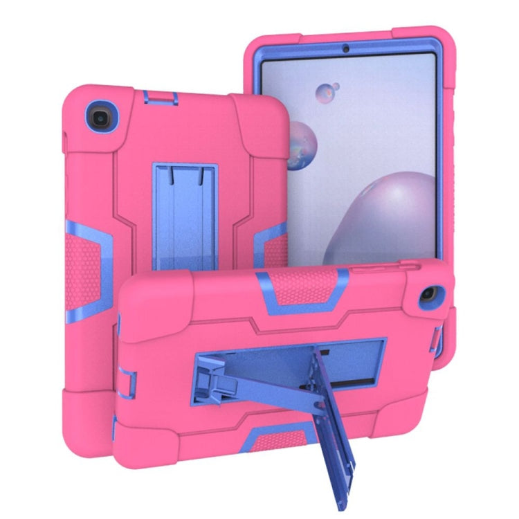 For Samsung Galaxy Tab A 8.4 (2020) T307 Contrast Color Robot Shockproof Silicon + PC Protective Case with Holder