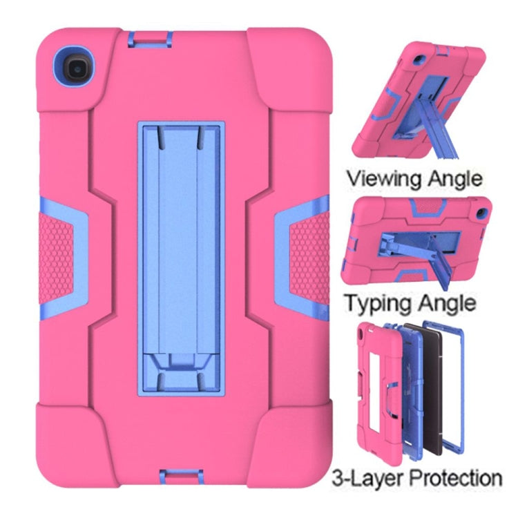 For Samsung Galaxy Tab A 8.4 (2020) T307 Contrast Color Robot Shockproof Silicon + PC Protective Case with Holder