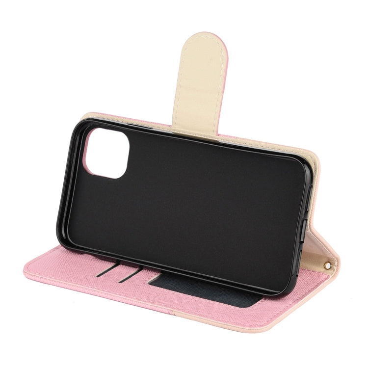 For iPhone 11 Pro Splicing Color Horizontal Flip Leather Case with Holder & Photo Frame & Card Slots & Wallet