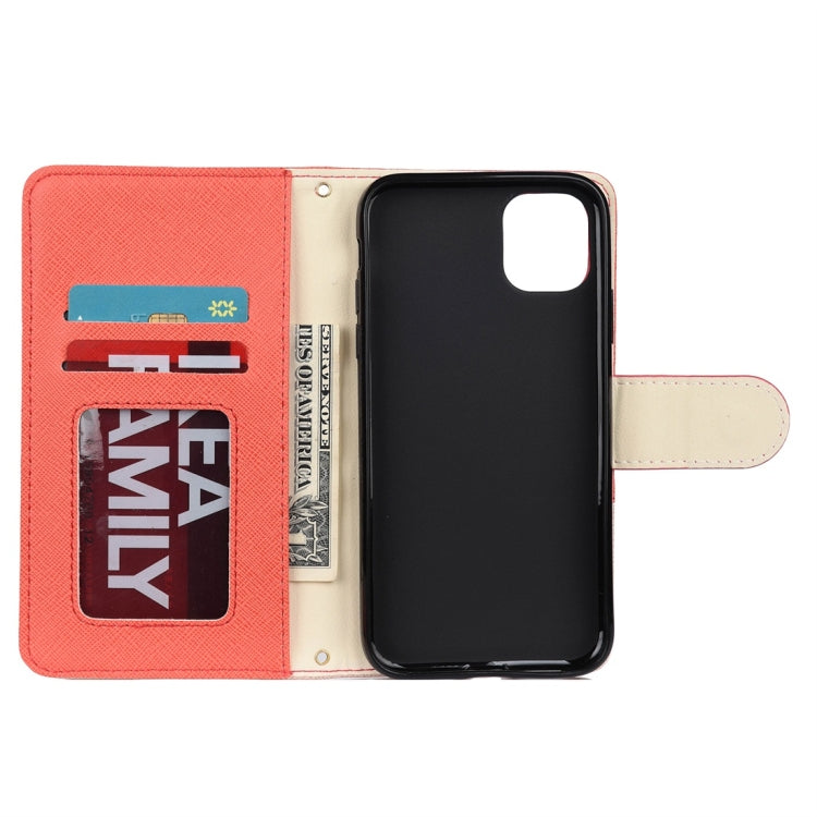 For iPhone 11 Splicing Color Horizontal Flip Leather Case with Holder & Photo Frame & Card Slots & Wallet