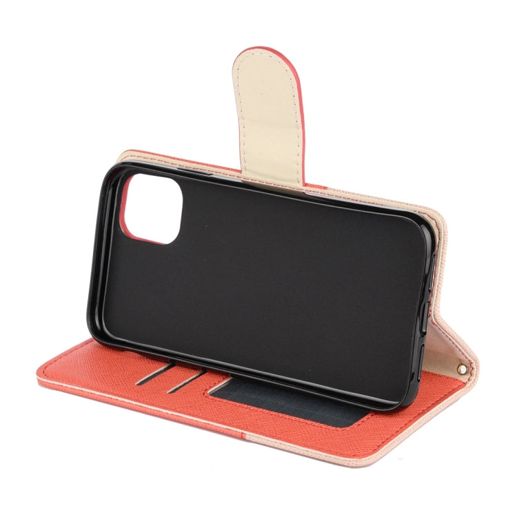 For iPhone 11 Splicing Color Horizontal Flip Leather Case with Holder & Photo Frame & Card Slots & Wallet