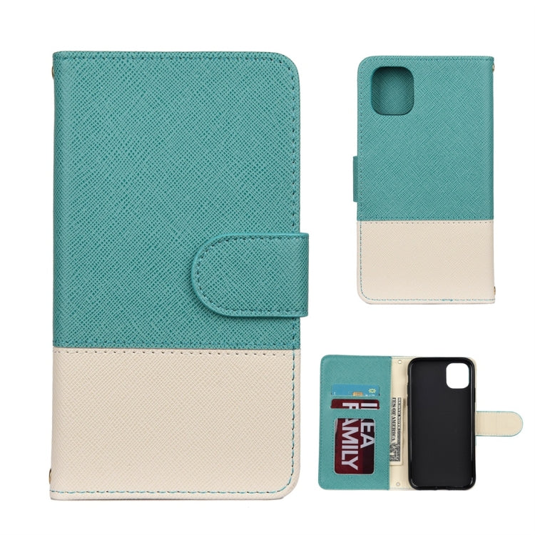 For iPhone 11 Splicing Color Horizontal Flip Leather Case with Holder & Photo Frame & Card Slots & Wallet