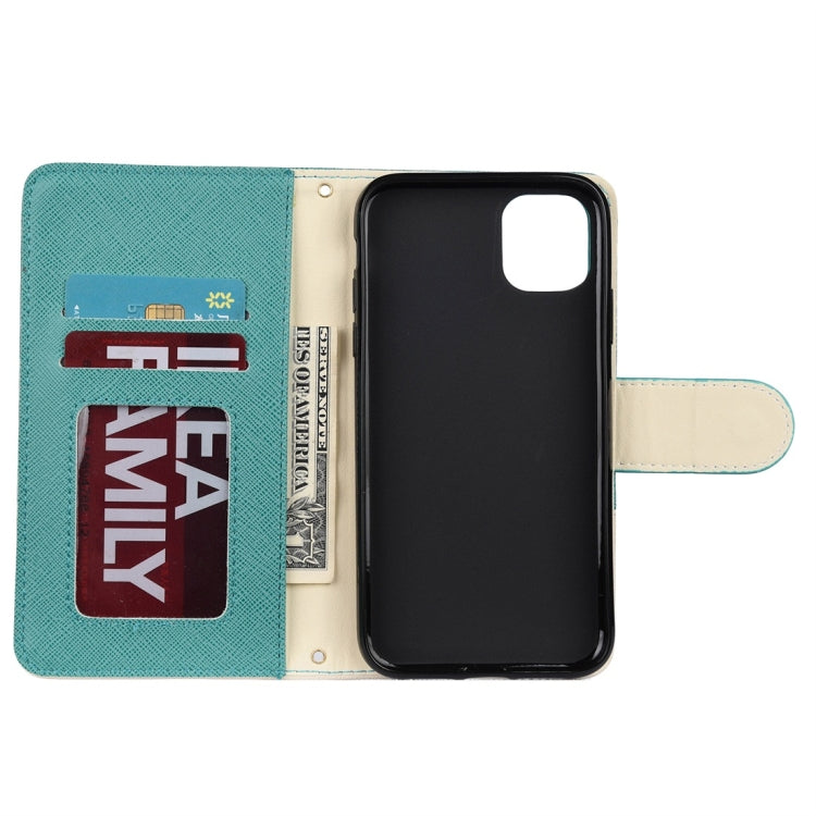 For iPhone 11 Splicing Color Horizontal Flip Leather Case with Holder & Photo Frame & Card Slots & Wallet