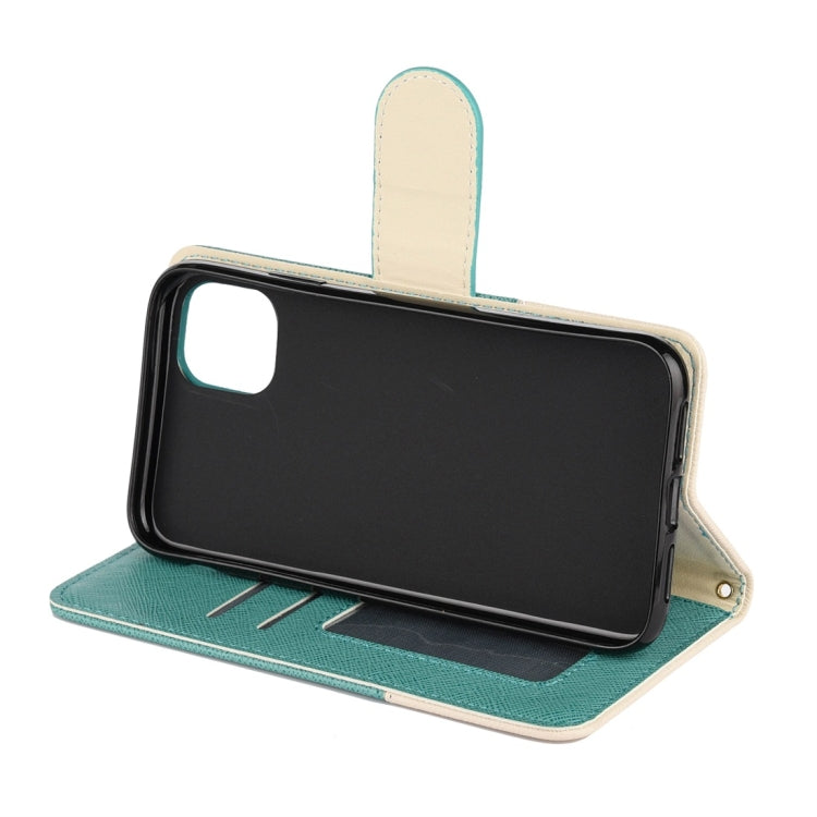 For iPhone 11 Splicing Color Horizontal Flip Leather Case with Holder & Photo Frame & Card Slots & Wallet