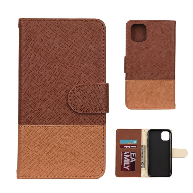 For iPhone 11 Splicing Color Horizontal Flip Leather Case with Holder & Photo Frame & Card Slots & Wallet
