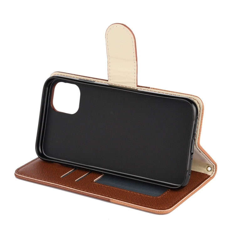 For iPhone 11 Splicing Color Horizontal Flip Leather Case with Holder & Photo Frame & Card Slots & Wallet