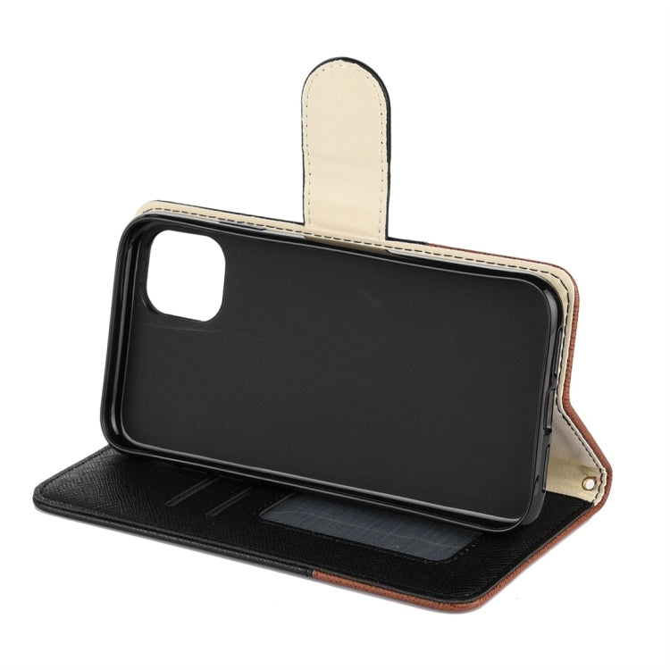 For iPhone 11 Splicing Color Horizontal Flip Leather Case with Holder & Photo Frame & Card Slots & Wallet