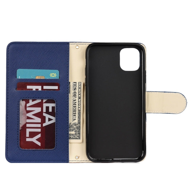 For iPhone 11 Splicing Color Horizontal Flip Leather Case with Holder & Photo Frame & Card Slots & Wallet