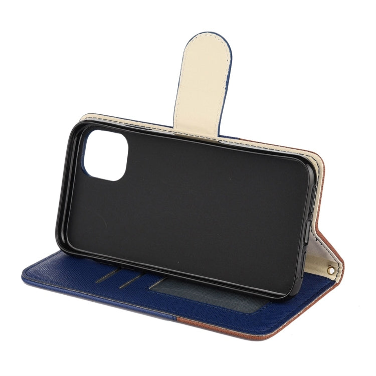 For iPhone 11 Splicing Color Horizontal Flip Leather Case with Holder & Photo Frame & Card Slots & Wallet