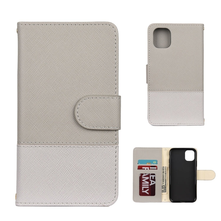 For iPhone 11 Splicing Color Horizontal Flip Leather Case with Holder & Photo Frame & Card Slots & Wallet