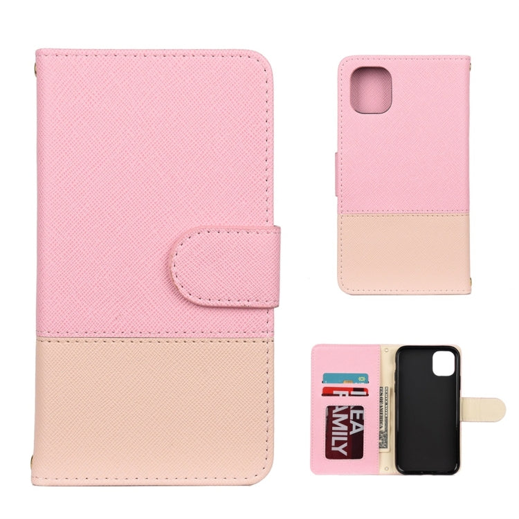 For iPhone 11 Splicing Color Horizontal Flip Leather Case with Holder & Photo Frame & Card Slots & Wallet