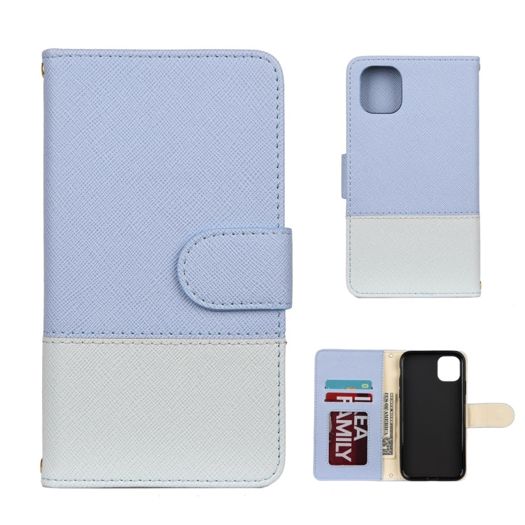 For iPhone 11 Splicing Color Horizontal Flip Leather Case with Holder & Photo Frame & Card Slots & Wallet