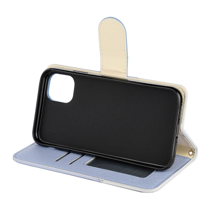 For iPhone 11 Splicing Color Horizontal Flip Leather Case with Holder & Photo Frame & Card Slots & Wallet