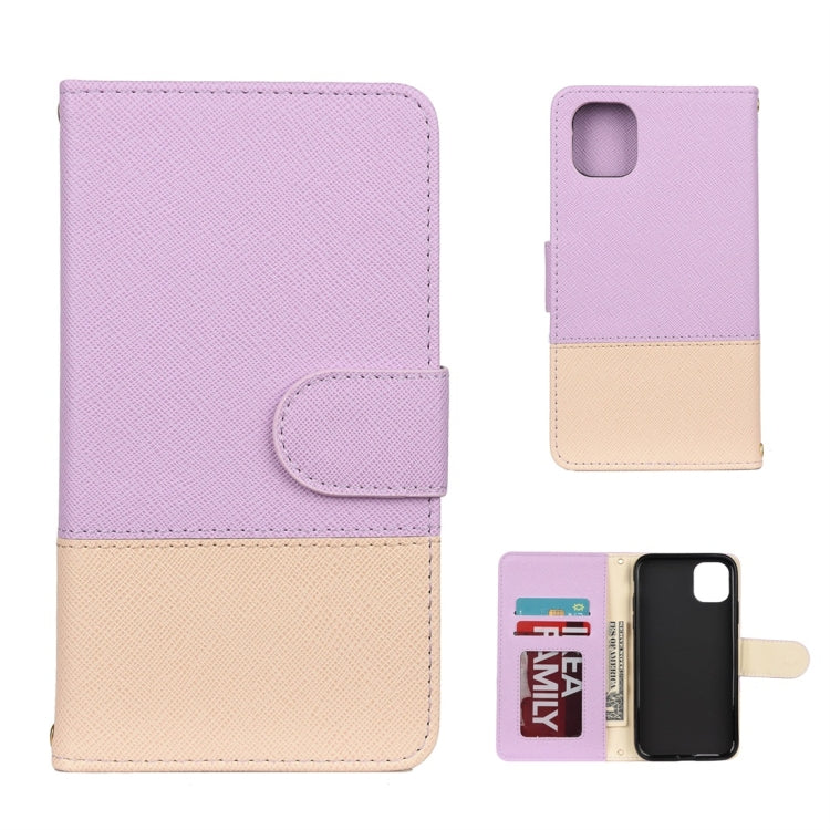 For iPhone 11 Splicing Color Horizontal Flip Leather Case with Holder & Photo Frame & Card Slots & Wallet