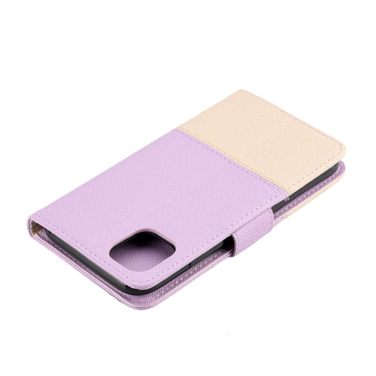 For iPhone 11 Splicing Color Horizontal Flip Leather Case with Holder & Photo Frame & Card Slots & Wallet