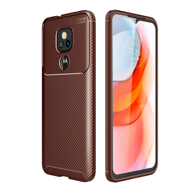 For Motorola Moto G Play (2021) Carbon Fiber Texture Shockproof TPU Case