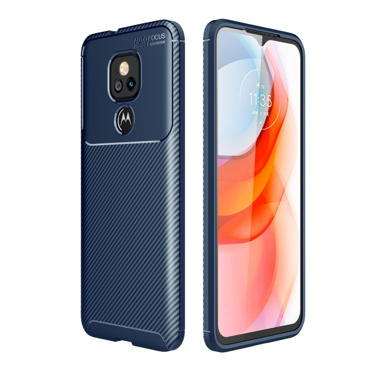 For Motorola Moto G Play (2021) Carbon Fiber Texture Shockproof TPU Case