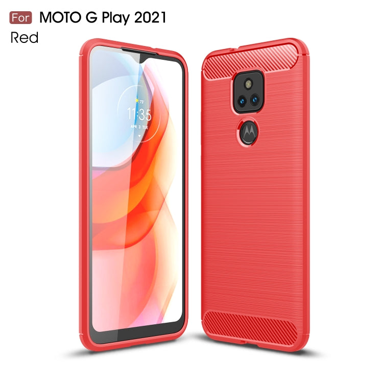 For Motorola Moto G Play (2021) Brushed Texture Carbon Fiber TPU Case