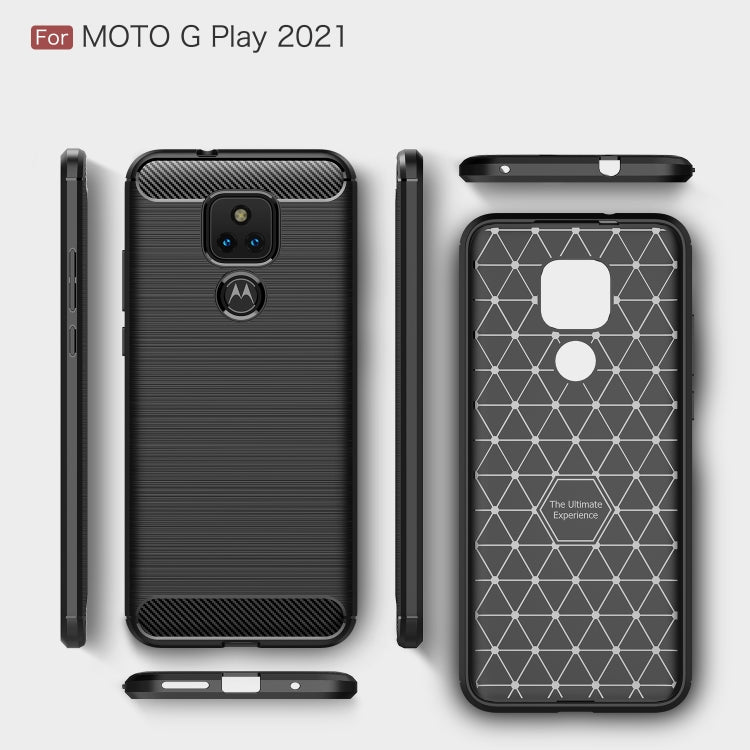 For Motorola Moto G Play (2021) Brushed Texture Carbon Fiber TPU Case