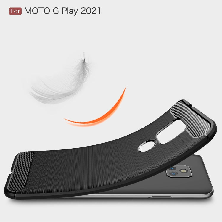 For Motorola Moto G Play (2021) Brushed Texture Carbon Fiber TPU Case