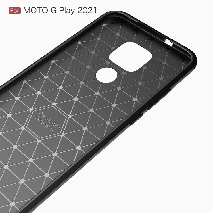 For Motorola Moto G Play (2021) Brushed Texture Carbon Fiber TPU Case