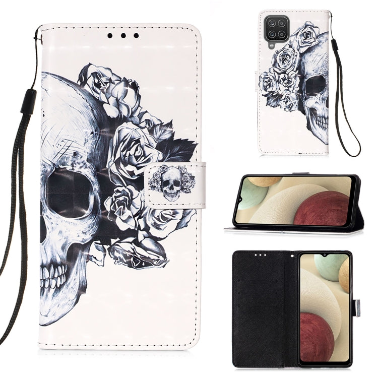 For Samsung Galaxy A12 3D Painting Horizontal Flip Leather Case with Holder & Card Slot & Wallet & Lanyard
