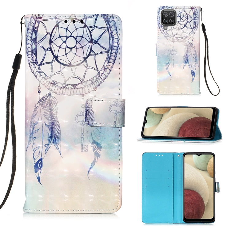 For Samsung Galaxy A12 3D Painting Horizontal Flip Leather Case with Holder & Card Slot & Wallet & Lanyard