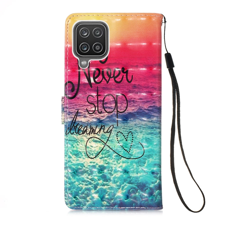 For Samsung Galaxy A12 3D Painting Horizontal Flip Leather Case with Holder & Card Slot & Wallet & Lanyard