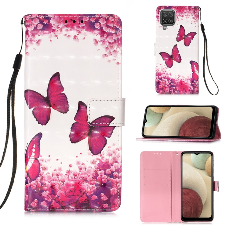 For Samsung Galaxy A12 3D Painting Horizontal Flip Leather Case with Holder & Card Slot & Wallet & Lanyard