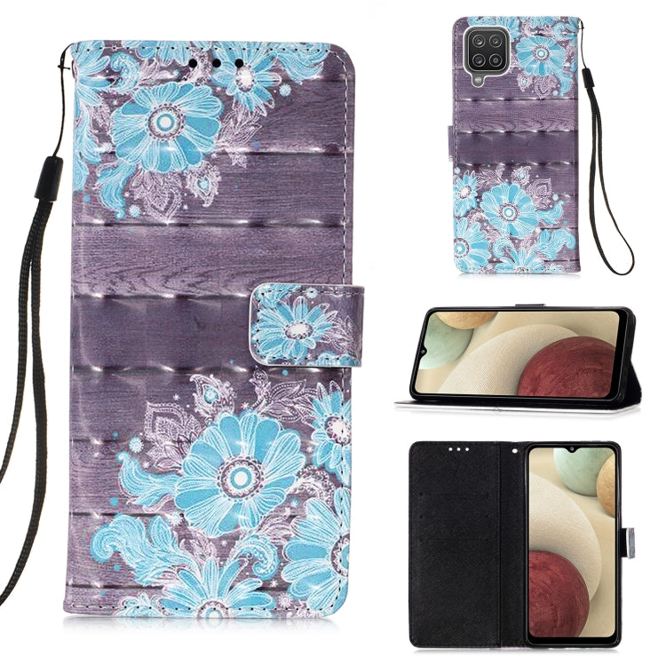 For Samsung Galaxy A12 3D Painting Horizontal Flip Leather Case with Holder & Card Slot & Wallet & Lanyard