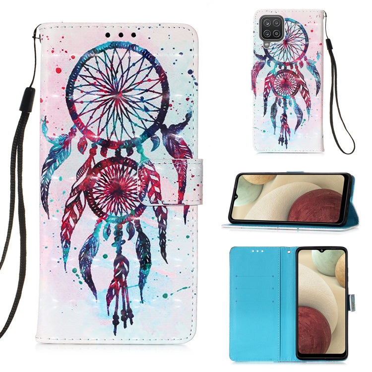 For Samsung Galaxy A12 3D Painting Horizontal Flip Leather Case with Holder & Card Slot & Wallet & Lanyard
