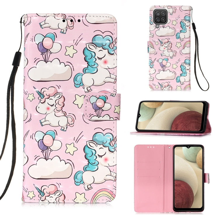 For Samsung Galaxy A12 3D Painting Horizontal Flip Leather Case with Holder & Card Slot & Wallet & Lanyard