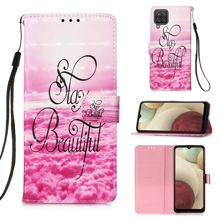 For Samsung Galaxy A12 3D Painting Horizontal Flip Leather Case with Holder & Card Slot & Wallet & Lanyard