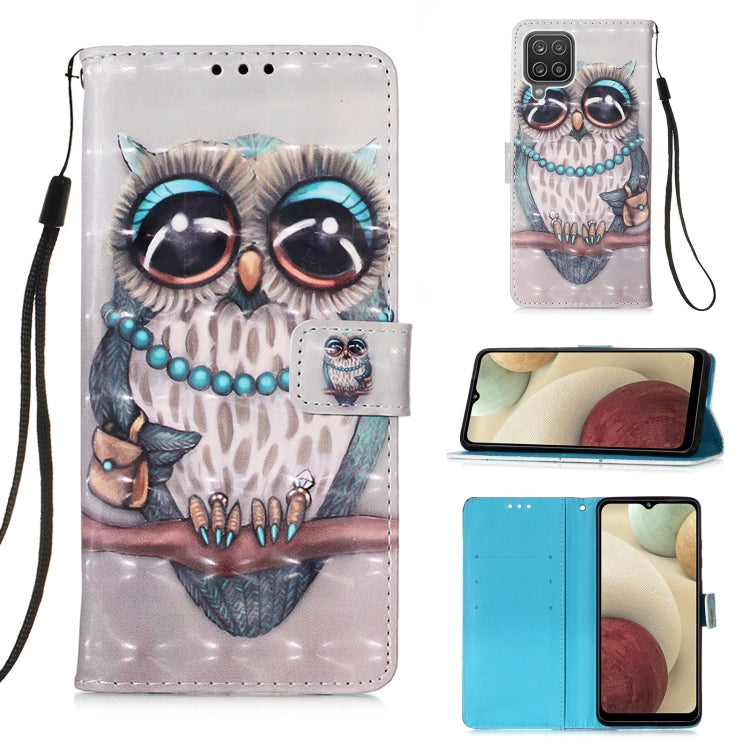For Samsung Galaxy A12 3D Painting Horizontal Flip Leather Case with Holder & Card Slot & Wallet & Lanyard