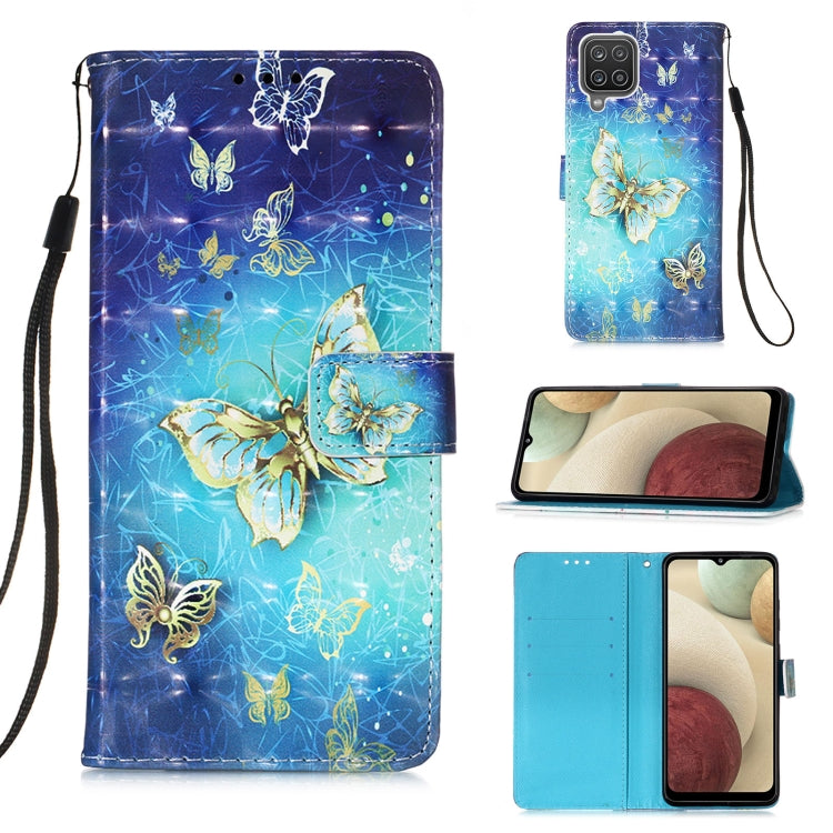For Samsung Galaxy A12 3D Painting Horizontal Flip Leather Case with Holder & Card Slot & Wallet & Lanyard