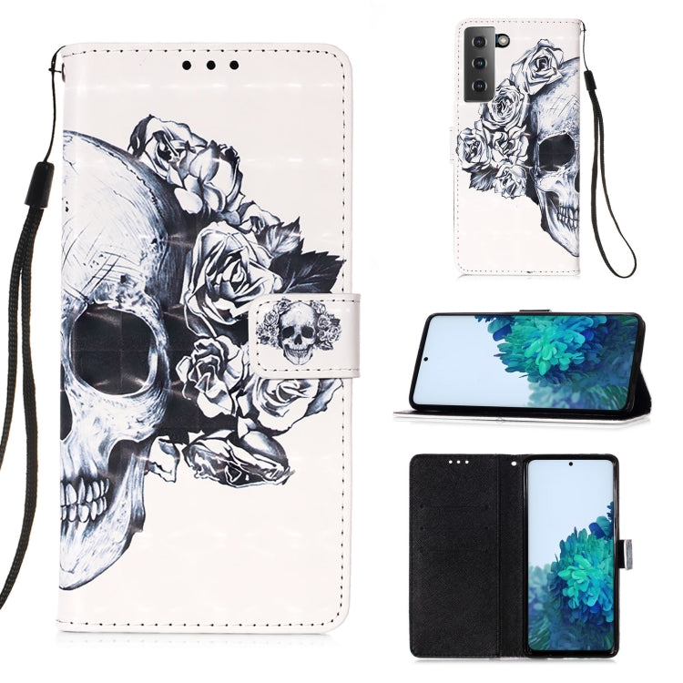 For Samsung Galaxy 21 5G 3D Painting Horizontal Flip Leather Case with Holder & Card Slot & Wallet & Lanyard