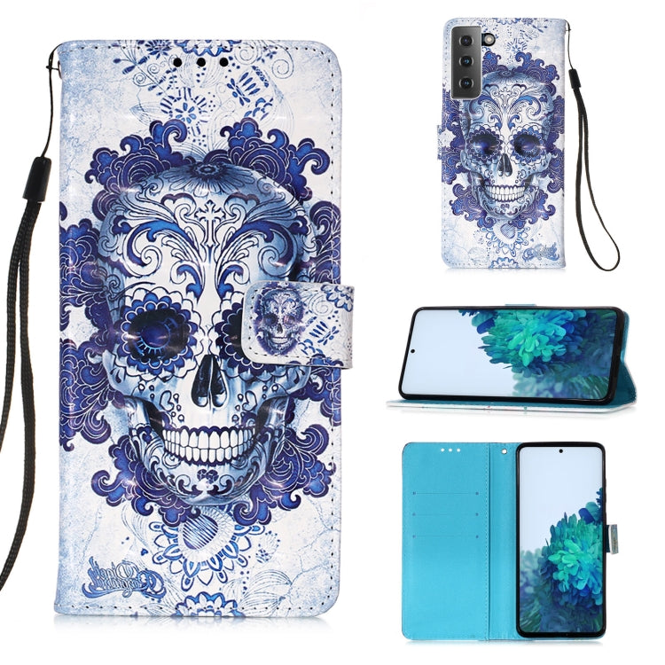For Samsung Galaxy 21 5G 3D Painting Horizontal Flip Leather Case with Holder & Card Slot & Wallet & Lanyard