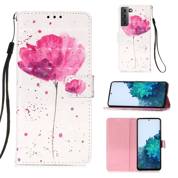 For Samsung Galaxy 21 5G 3D Painting Horizontal Flip Leather Case with Holder & Card Slot & Wallet & Lanyard