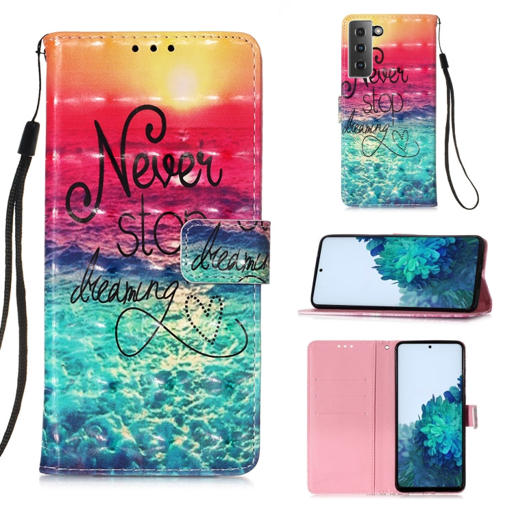 For Samsung Galaxy 21 5G 3D Painting Horizontal Flip Leather Case with Holder & Card Slot & Wallet & Lanyard