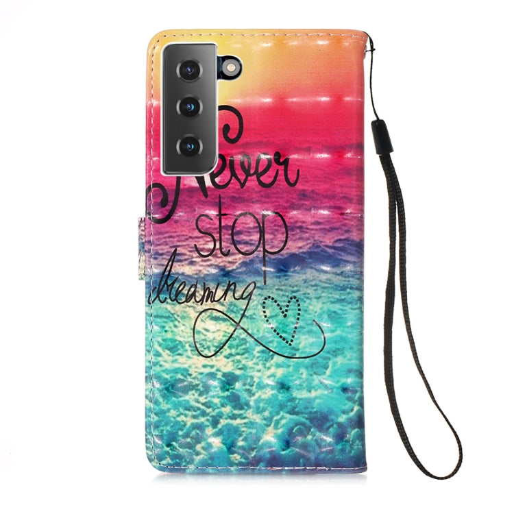For Samsung Galaxy 21 5G 3D Painting Horizontal Flip Leather Case with Holder & Card Slot & Wallet & Lanyard