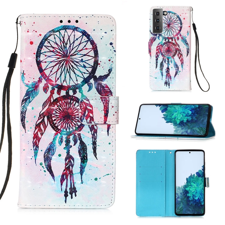 For Samsung Galaxy 21 5G 3D Painting Horizontal Flip Leather Case with Holder & Card Slot & Wallet & Lanyard