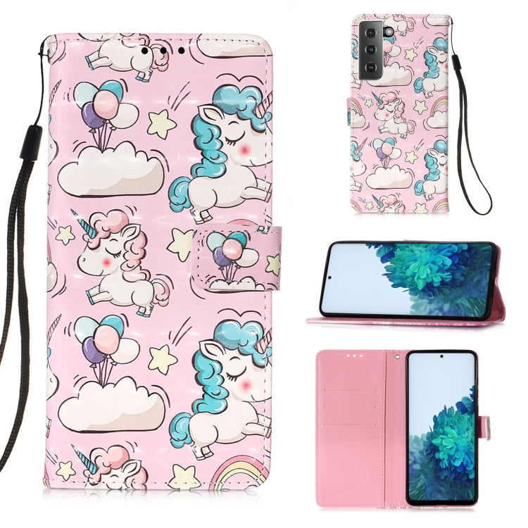 For Samsung Galaxy 21 5G 3D Painting Horizontal Flip Leather Case with Holder & Card Slot & Wallet & Lanyard