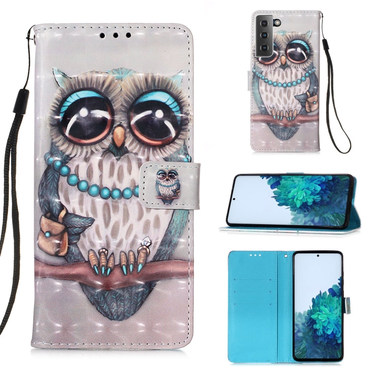 For Samsung Galaxy 21 5G 3D Painting Horizontal Flip Leather Case with Holder & Card Slot & Wallet & Lanyard