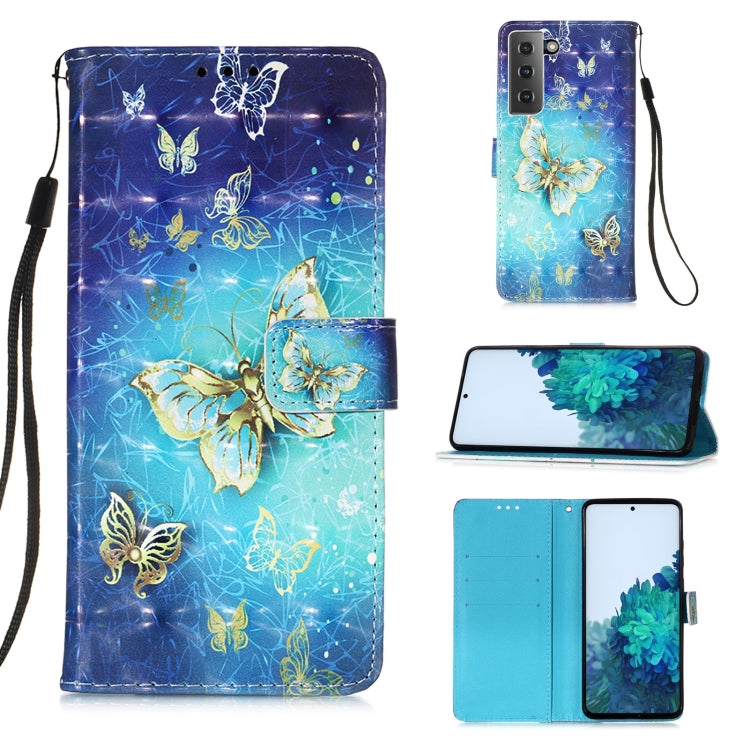 For Samsung Galaxy 21 5G 3D Painting Horizontal Flip Leather Case with Holder & Card Slot & Wallet & Lanyard